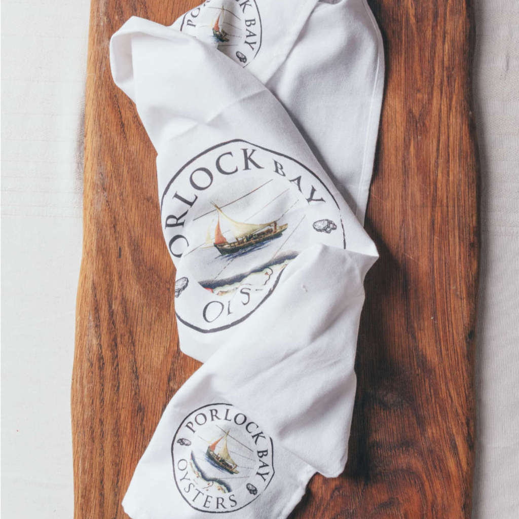 Porlock Bay Oysters Tea Towel